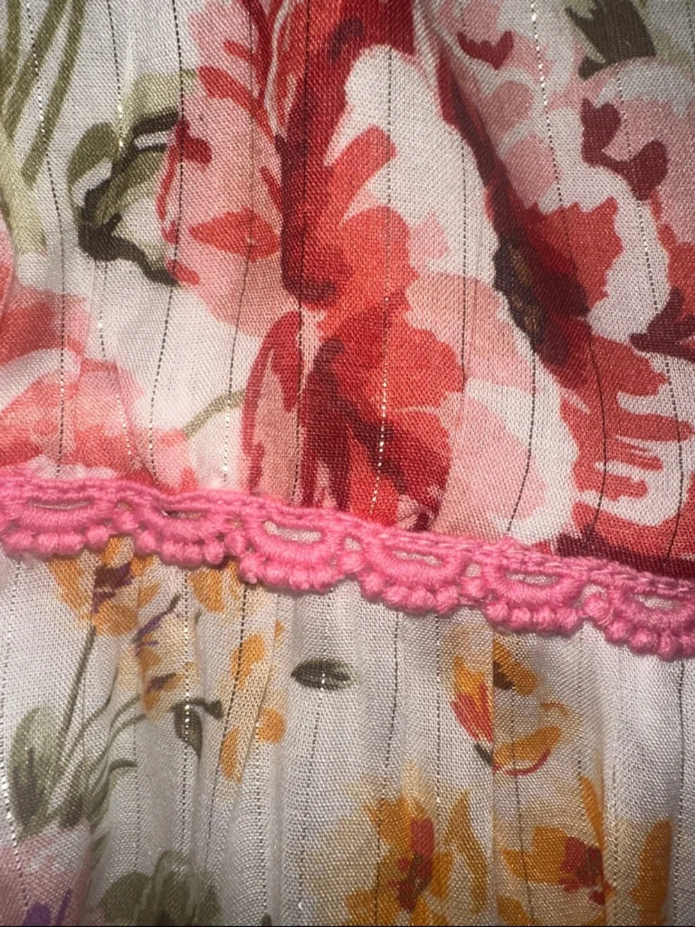 NWT PQ Swim Anthropologie Floral Tiered Maxi Dress Pink - Picture 14 of 15